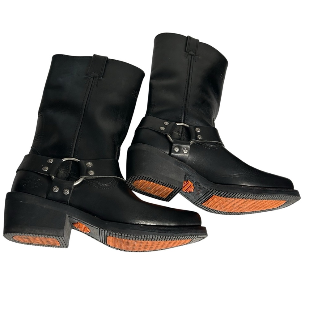 Harley-Davidson Black Leather Combat Boots - Picture 5 of 15